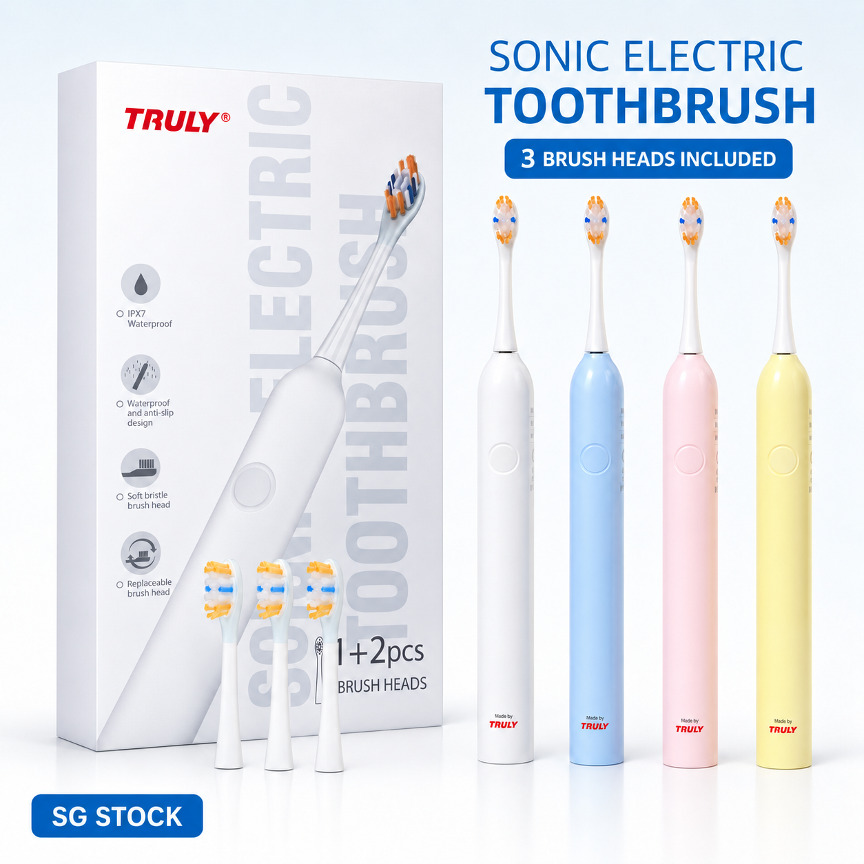TRULY TBS0001 sonic toothbrush set with English packaging